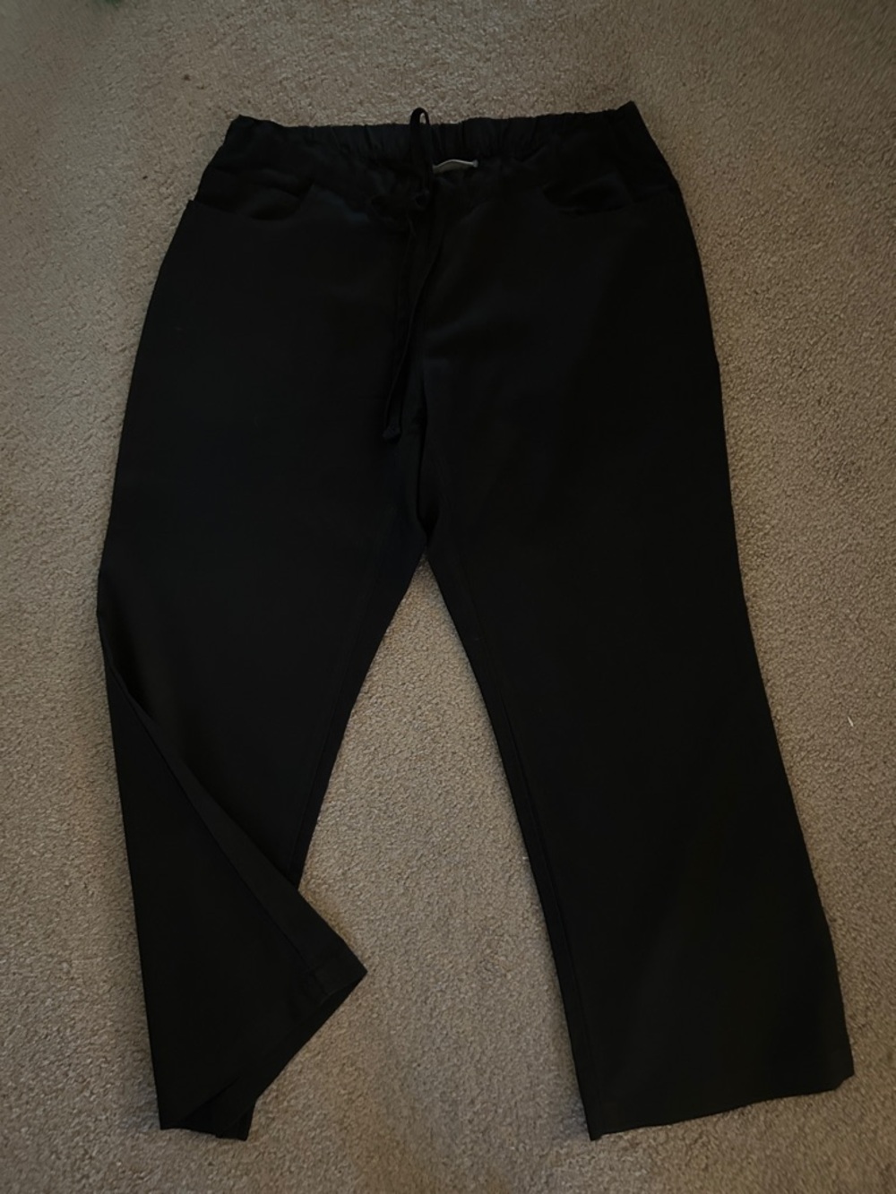 Grey's Anatomy Black Scrub Maternity Pants with Drawstring Waist, medium